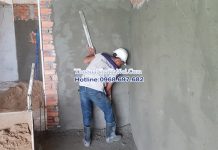 Đội thợ hoàn thiện xây trát tường tại Hà Nội