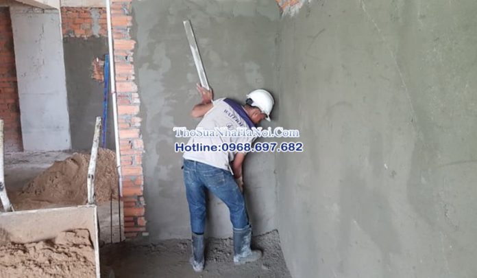 Đội thợ hoàn thiện xây trát tường tại Hà Nội