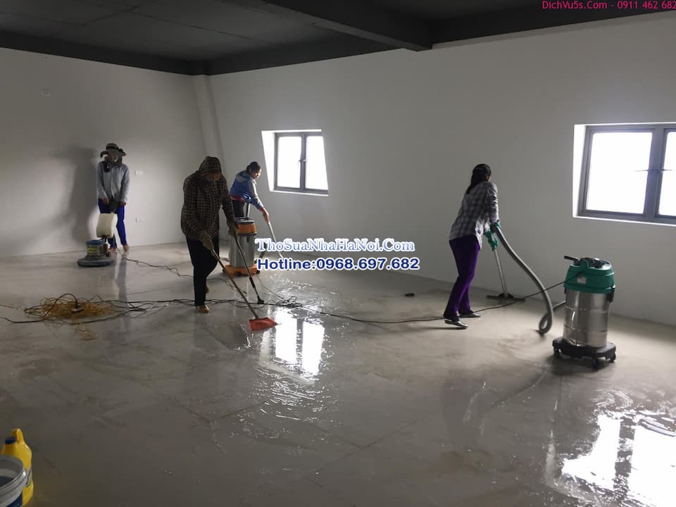 Dịch vụ vệ sinh công trình sau xây dựng tại Hà Nội